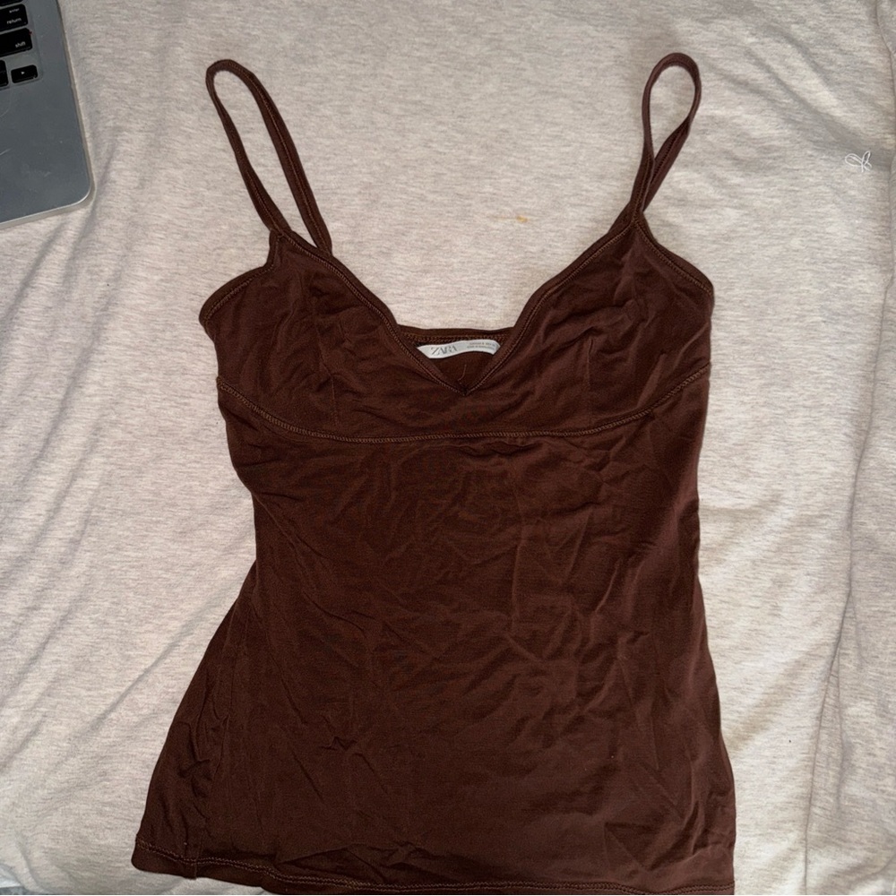 Zara Chocolate Brown Camisole Top - Picture 2 of 4